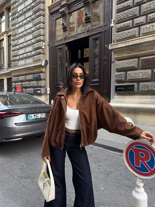 SUEDE OVERSIZED JACKET