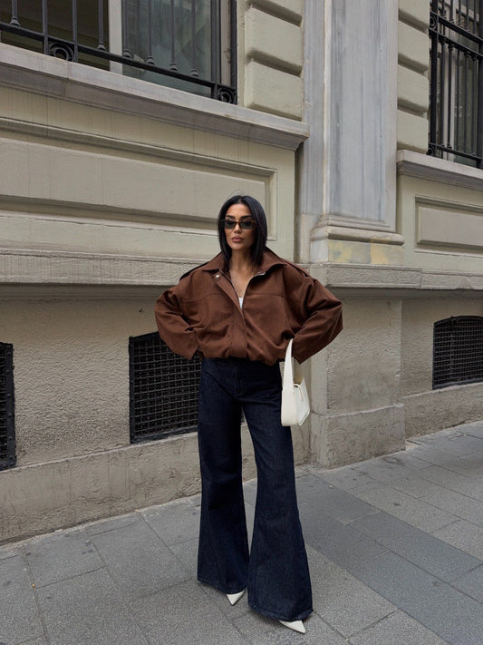 SUEDE OVERSIZED JACKET